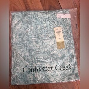 Coldwater Creek Teal Geo Print Pants